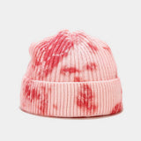 Tie-Dyed Knitted Hat Melon-Shaped Warm Beanie Hat_Cwah2077