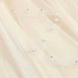 BEADED MESH PLEATED SKIRT A LINE TULLE SKIRT_CWBLS0398