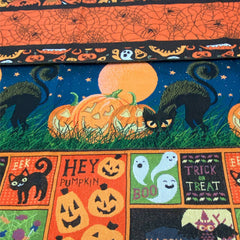 HALLOWEEN FULL MOON BLACK CAT TABLE RUNNER_CWMM1728