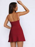 Solid-Color Spicy Girl Halter Knitted Dress
