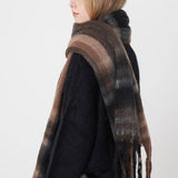 FRENCH RETRO PLAID SCARF WINTER TASSEL WRAP_CWASC0327