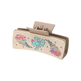 Western Cactus Sunflower Hair Claw Leather Clip_Cwasc1610