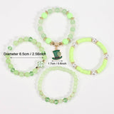 Cwaje05682_St Patrick Clover Green Lucky Charm Bracelet Set