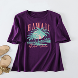 CASUAL COCONUT TREE TEE FOR WOMEN OVERSIZED_CWTTS1467