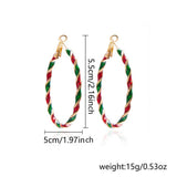 Cwaje2513_Christmas Colorful Spiral Geometric Hoop Earrings