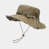 Washed Camouflage Bucket Hat Outdoor Uv Sun Cap_Cwah3835