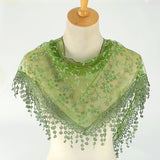 SPRING AND AUTUMN FLORAL HOLLOW LACE TRIANGLE VEIL_CWMM1984