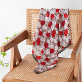 Retro Contrast Rose Print Square Scarf_Cwasc0938