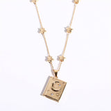 OPEN AND CLOSE STAR AND MOON DIAMOND NECKLACE_CWMM3820