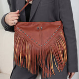 RIVET SOFT LEATHER TASSEL SHOULDER BAG_CWAB0780