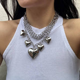 METAL STYLE PERSONALIZED HEART PENDANT NECKLACE_CWMM3136
