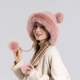 CUTE FUR BALL WARM EARMUFFS HOODIE_CWASC1133