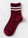 2 STRIPE COTTON MID SOCKS FOR WOMEN WHOLESALE_CWMS070