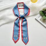 Zodiac Print Skinny Scarf For Hair And Bag Tie_Cwasc0736