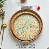 RATTAN FRUIT TRAY SHELL TRAY TWO PIECE SET_CWMM4533