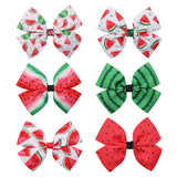 CHILDRENS FRUIT PRINT BOW HAIR CLIP_CWAHA2391