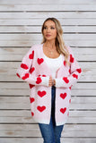 Valentines Day Color Contrast Love Cardigan