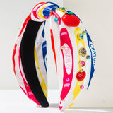 DIAMOND AND PEARL PRINTED FABRIC HEADBAND_CWAHA1777