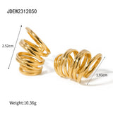 Versatile 18K Gold Stainless Steel Earrings_Cwmm2344