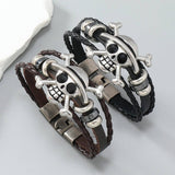 SIMPLE CREATIVE ALLOY SKULL LEATHER BRACELET_CWMM4469