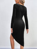 Velvet Sexy Slim-Fit Wrap Hip Short Dress