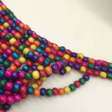 HANDMADE TASSEL COLORED WOODEN BEAD NECKLACE_CWMM4736