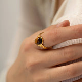 INLAID NATURALSTONE STAINLESS STEEL OPEN RINGS_CWAJE1229