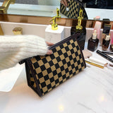 New Lattice Flat Large Capacity Cosmetic Bag_Cwab4480