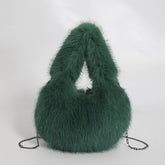 FLUFFY CHAIN HANDBAG WOMEN SHOULDER TOTE_CUAB00607