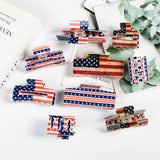 Cwaha1245_4Th Of July Flag 8Cm Rectangular Hair Claw Clip