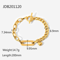 LUXURY HEART OT CLASP CUBAN OVAL CHAIN BRACELET_CWAJE4828