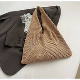Cuab00628_2025 Korean Chic Crochet Beach Tote Handmade Bag