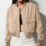 Unisex Stand-Up Collar And Large Pocket Jacket