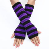 Warm Color-Block Striped Wool Gloves_Cwag0094