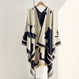 Korean Style Milk Pattern Shawl Women Thickcape_Cwocasl00091