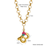 ORIGINAL STAINLESS STEEL LETTER NECKLACE WITHENAMEL_CWMM8836