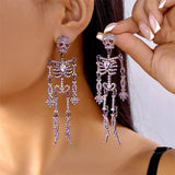 CREATIVE SPARKLY SKELETON EARRINGS HALLOWEEN STYLE_CWAJE0562
