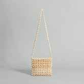 HANDMADE WOODEN BEAD WOVEN SHOULDER BAG_CWAB2009