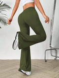 V-Shaped Waist Slimming Slightly Flared Trousers