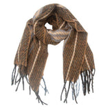 STRIPED FRINGE SCARF WINTER KNITTED SHAWL_CWASC0880