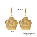 18K STAINLESS STEEL PETAL SUNFLOWER STUD EARRINGS_CWMM8908