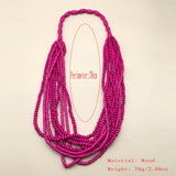 ETHNIC STYLE MULTI LAYERED WOODEN BEAD NECKLACE_CWMM4725