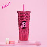 DOUBLE LAYER PORTABLE PLASTIC STRAW DIAMOND CUP_CWMM0978