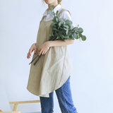 Cwab3993_Cotton And Linen Solid Color Tie-Free Work Apron