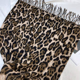LEOPARD PRINT SCARF THICK TASSEL WINTER WRAP_CWASC1452