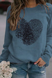 Valentine Day Heart Print Long Sleeved Pullover_Cwtstl0989