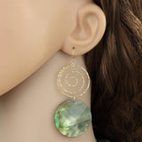 FASHIONABLE MOSQUITO COIL SHELL DISC EARRINGS_CWMM4333