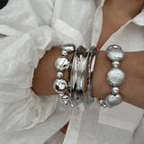 HIGH GRADE METAL IRREGULAR GLOSSY OPEN BRACELET_CWMM3111