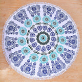 ROUND MICROFIBER TASSEL BEACH TOWEL BLANKET_CWMM7602