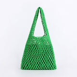 FASHION SOLID COLOR HOLLOW NET HAND WOVEN BAG_CWAB4691